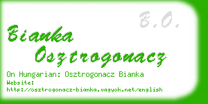 bianka osztrogonacz business card